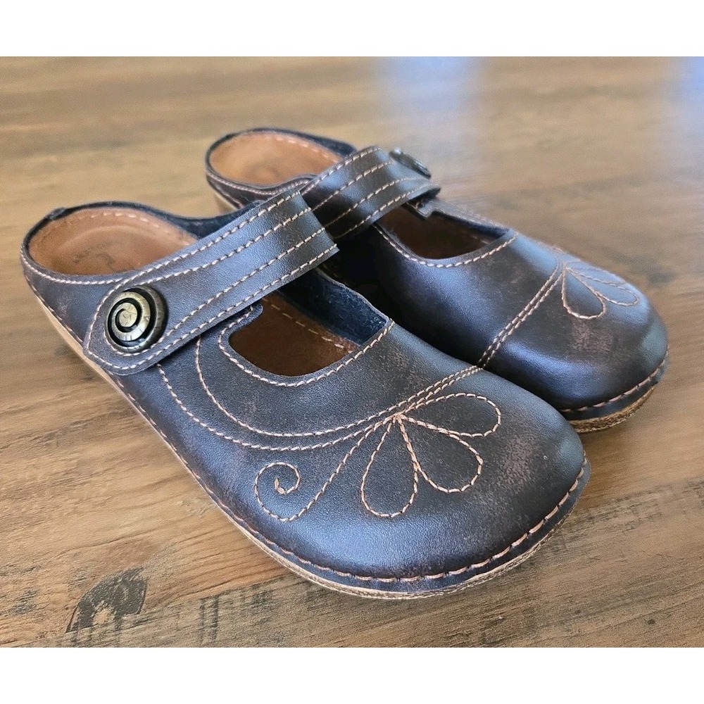 Flexus by Spring Step Casual Slip On Mule Clog Shoe Womens EU39/US8.5 Brown